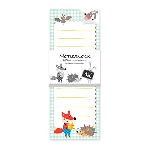 gr-tz-verlag-notizblock-kinder-tiere-fuchs-igel-magnetblock-8-x-21-cm-60-blatt-b image 1