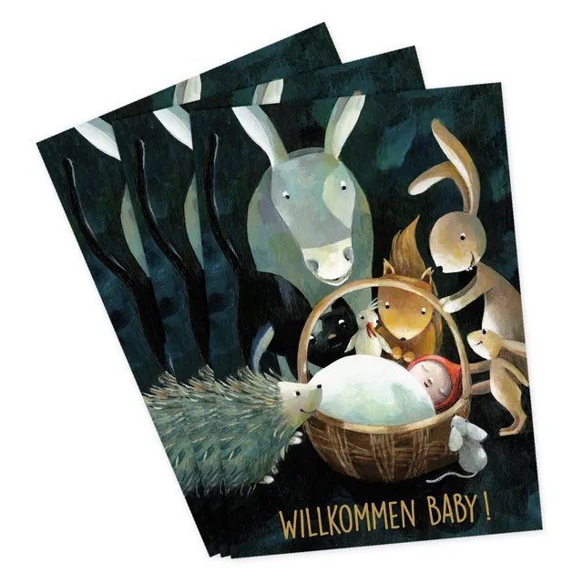 gr-tz-verlag-3er-set-gl-ckwunschkarten-geburt-willkommen-baby-aur-lie-blanz-mit- image 1