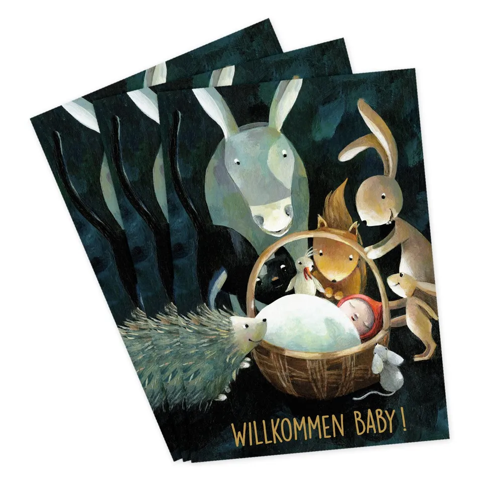 gr-tz-verlag-3er-set-gl-ckwunschkarten-geburt-willkommen-baby-aur-lie-blanz-mit- image 1