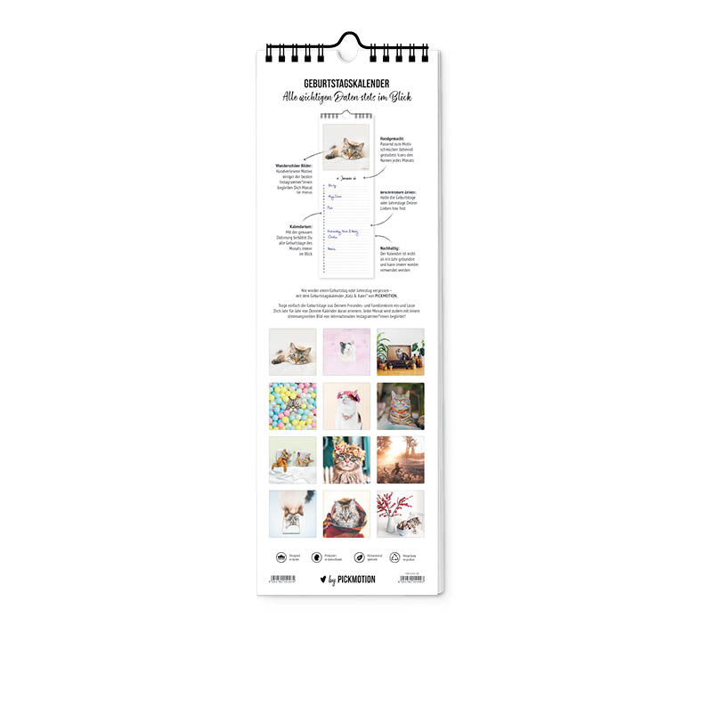 pickmotion-katz-kater-geburtstagskalender-12x36-cm-jahresunabh-ngig image 3