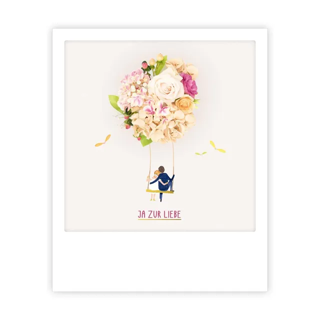 pickmotion-ja-zur-liebe-postkarte-im-sofortbild-stil image 1