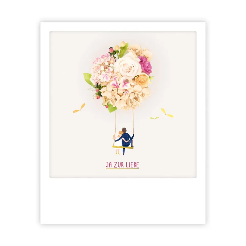 pickmotion-ja-zur-liebe-postkarte-im-sofortbild-stil image 1