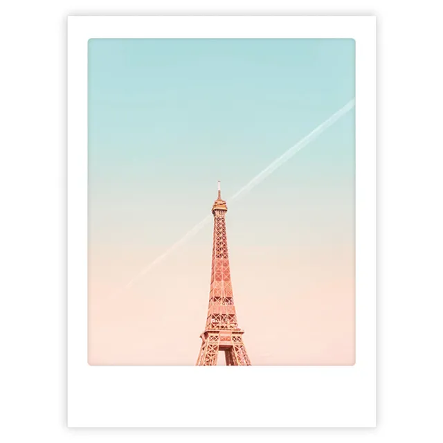 pickmotion-art-poster-pastel-eiffel-tower-mit-echtglas-rahmen image 1