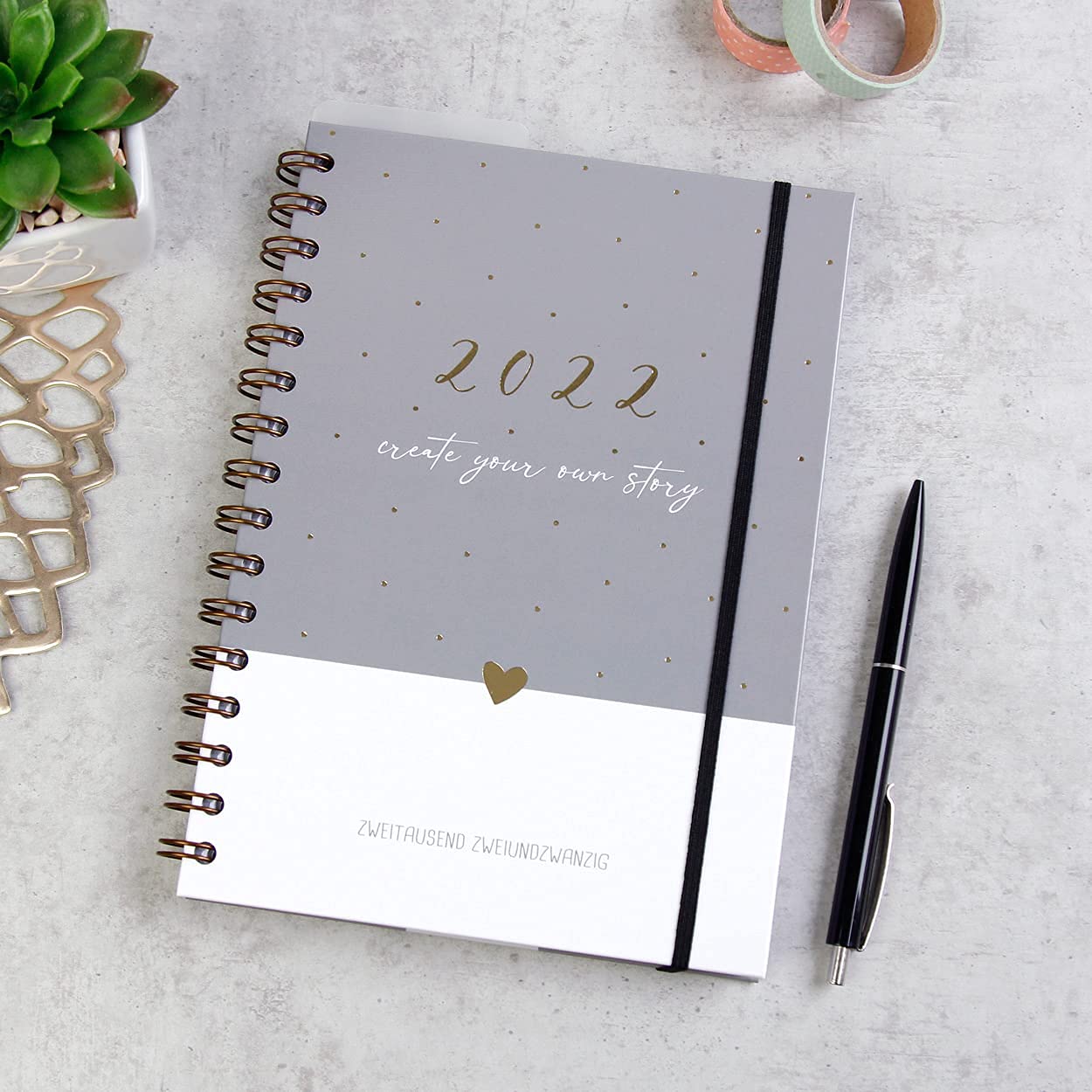 gr-tz-verlag-organizer-2022-a5-wochenplaner-1-woche-2-seiten-ringbuch-goldfolie image 7