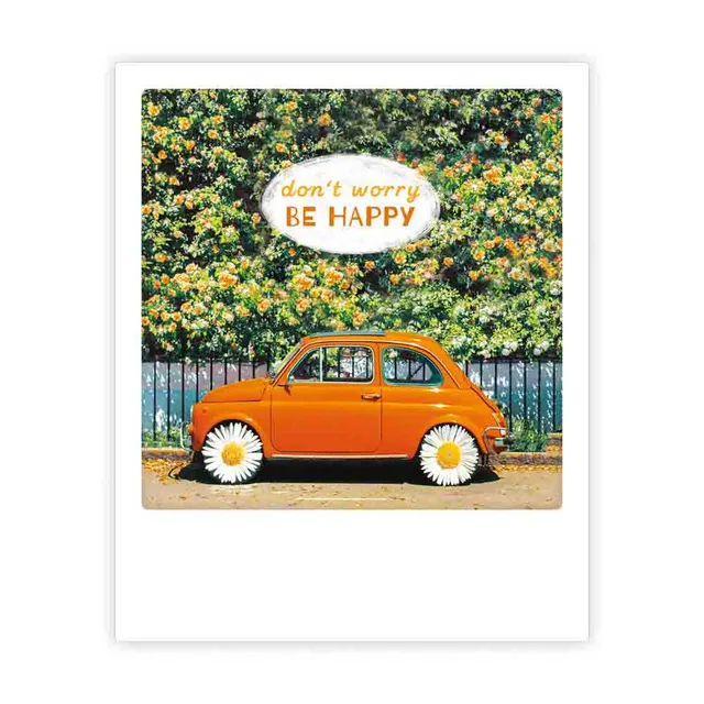 pickmotion-be-happy-car-postkarte-im-sofortbild-stil image 1