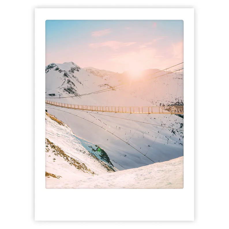 pickmotion-art-poster-mountain-sun-mit-echtglas-rahmen image 1