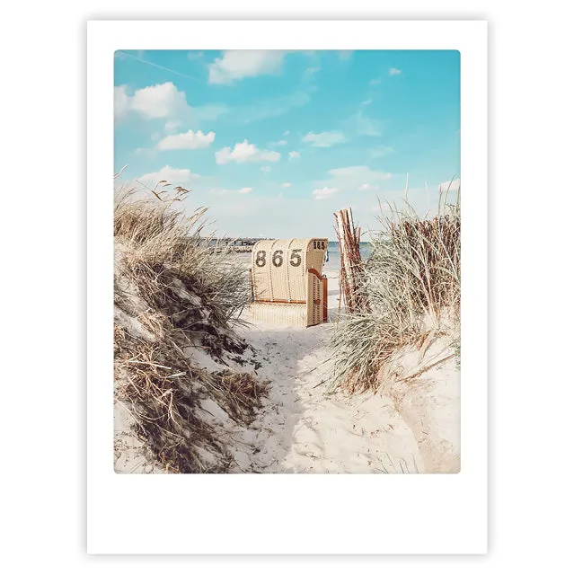 pickmotion-art-poster-beach-chair-865-mit-echtglas-rahmen image 1