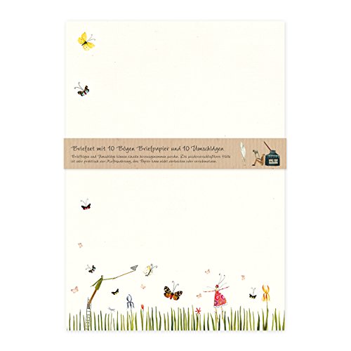 gr-tz-verlag-briefpapier-set-schmetterlinge-din-a4-blumen-tiere-10-seiten-mit-um image 2