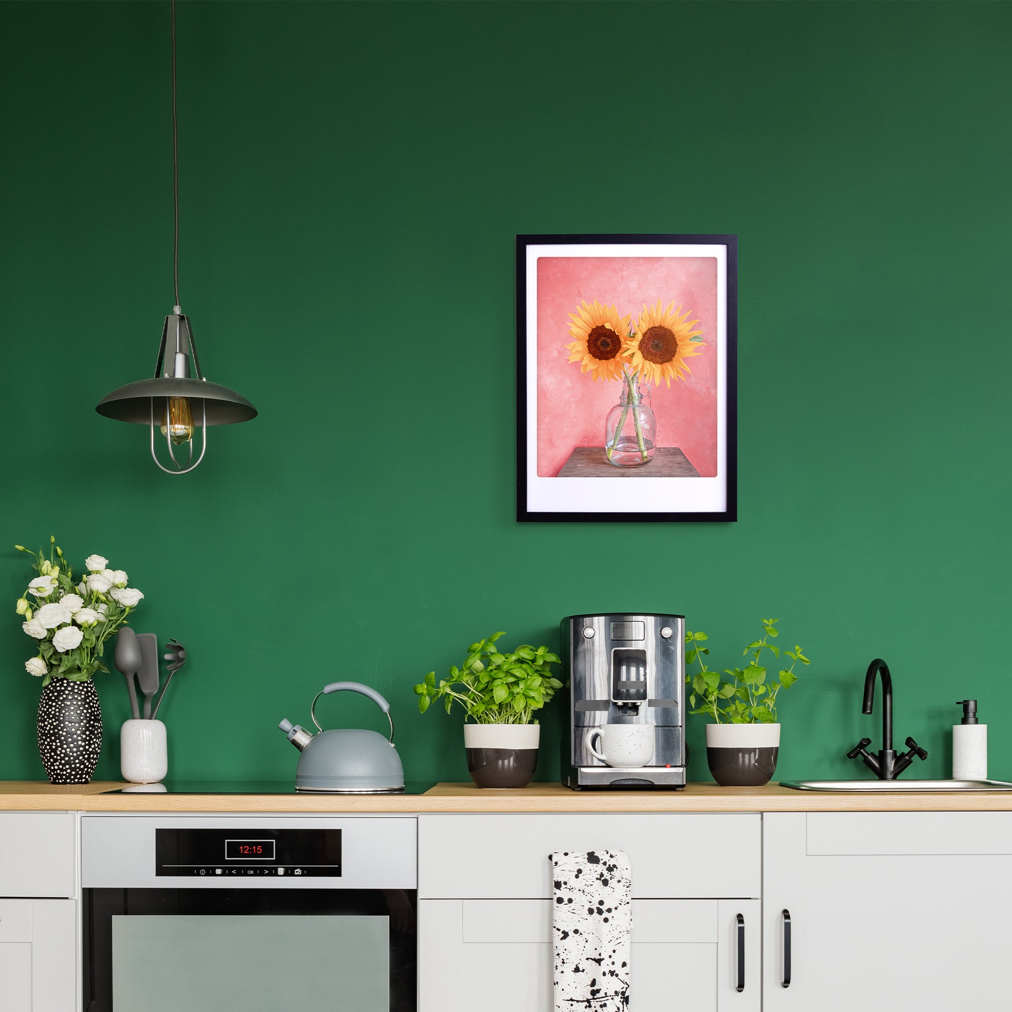 pickmotion-sunflowers-art-poster-mit-echtglas-rahmen image 2
