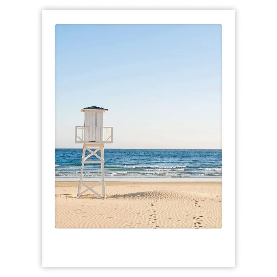 pickmotion-art-poster-a-morning-at-the-beach-mit-echtglas-rahmen image 1