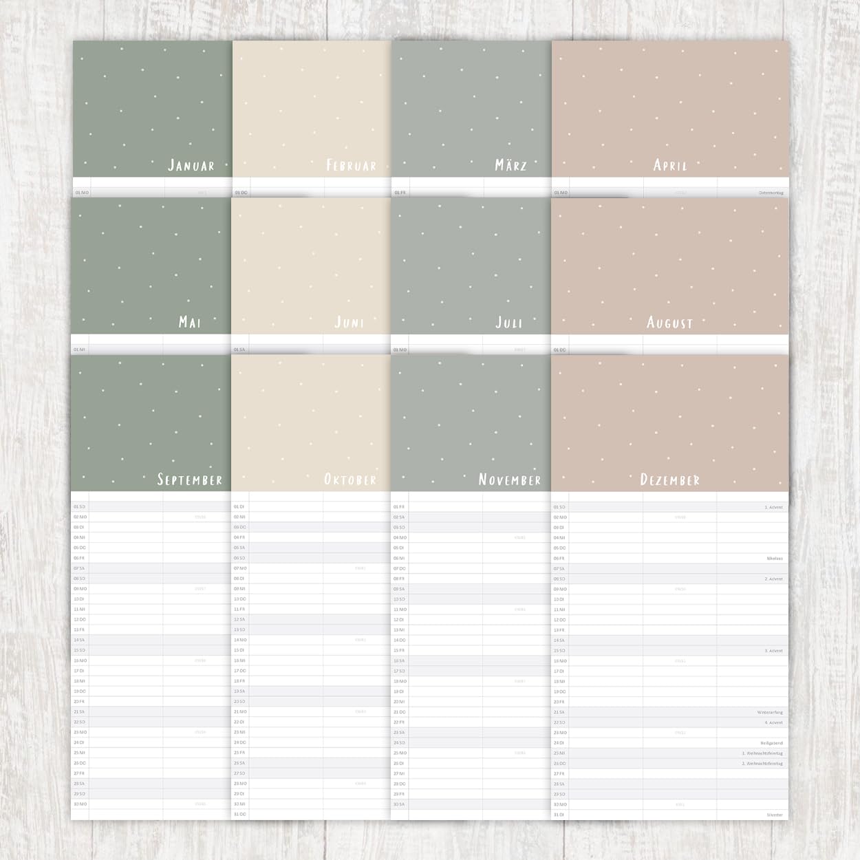 gr-tz-verlag-bastelkalender-3-spalten-22-x-43-cm-blattgold-fotokalender-zum-selb image 6