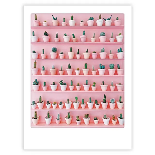 pickmotion-art-poster-cactus-wall-mit-echtglas-rahmen image 1