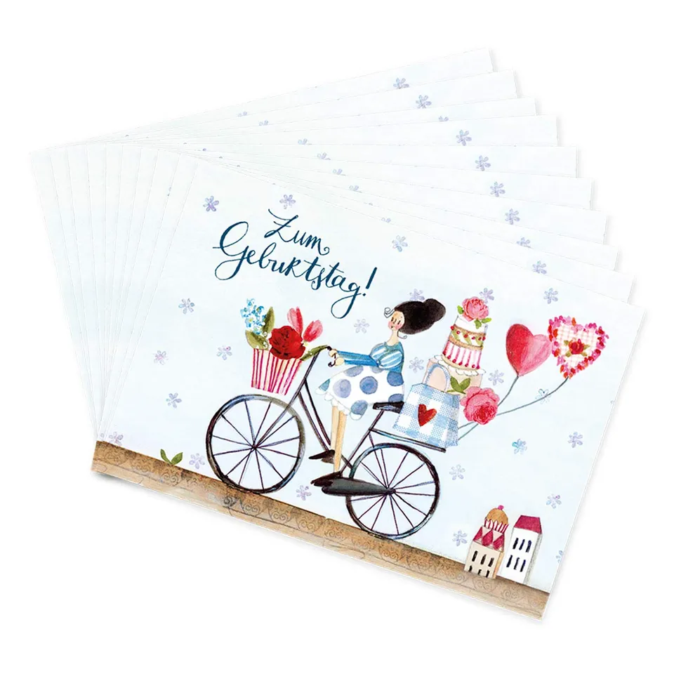 gr-tz-verlag-gl-ckwunschkarten-geburtstag-10er-set-fahrrad-happy-birthday-mit-um image 1