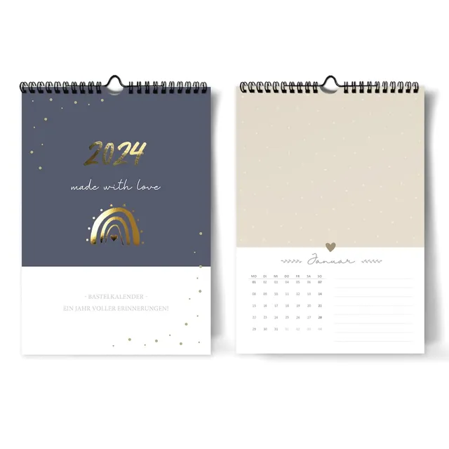 gr-tz-verlag-fotokalender-2024-blattgold-a4-wandkalender-januar-dezember image 1