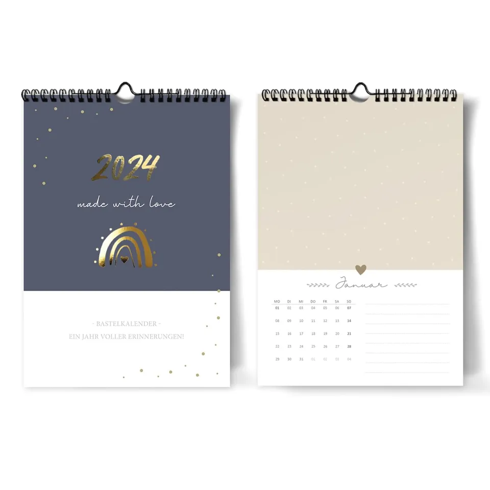gr-tz-verlag-fotokalender-2024-blattgold-a4-wandkalender-januar-dezember image 1