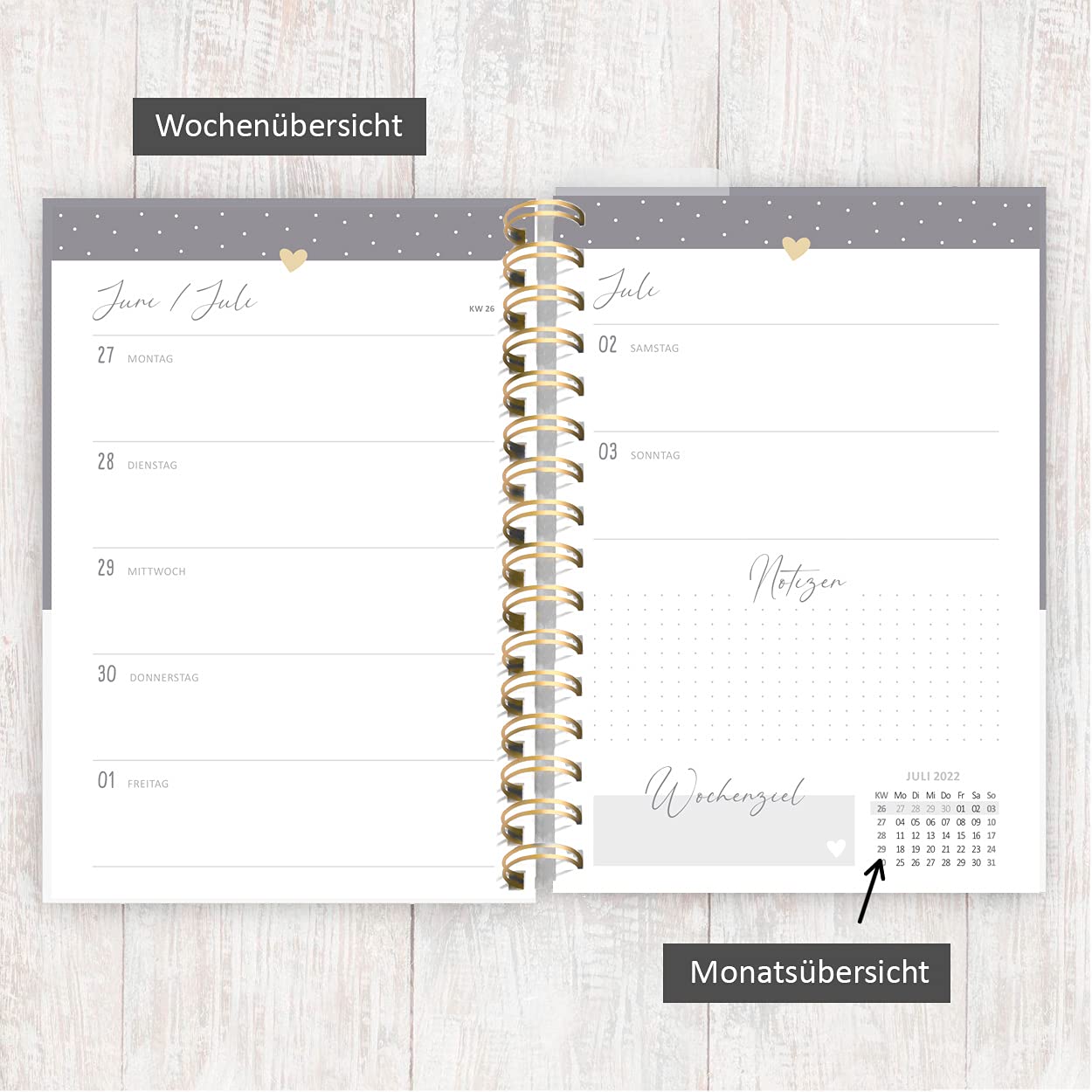 gr-tz-verlag-organizer-2022-a5-wochenplaner-1-woche-2-seiten-ringbuch-goldfolie image 4