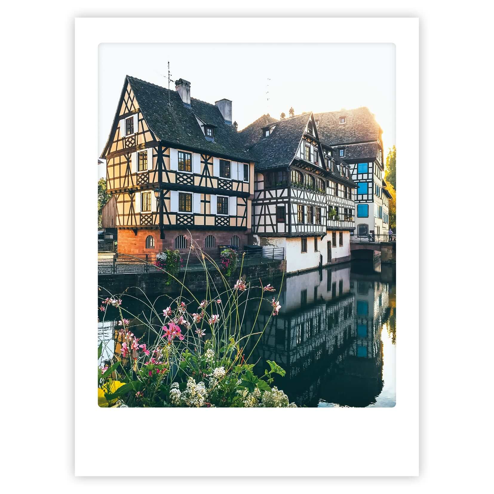 pickmotion-art-poster-summer-evening-in-strasbourg-mit-echtglas-rahmen image 1