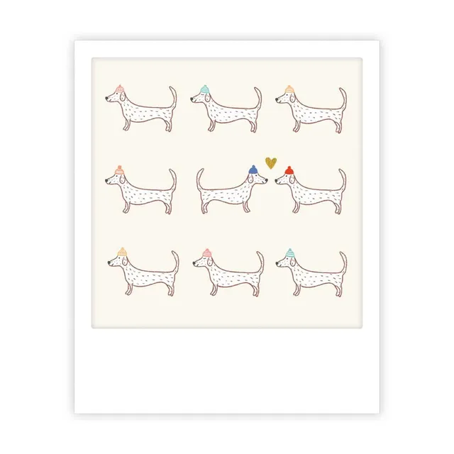 pickmotion-kleine-postkarte-dackelliebe-geschenkkarte image 1