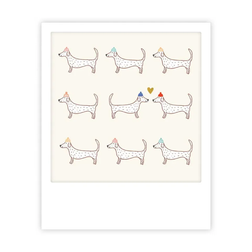 pickmotion-kleine-postkarte-dackelliebe-geschenkkarte image 1