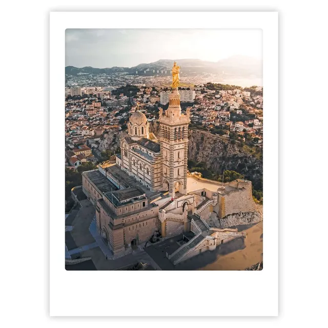 pickmotion-art-poster-marseille-from-above-mit-echtglas-rahmen image 1