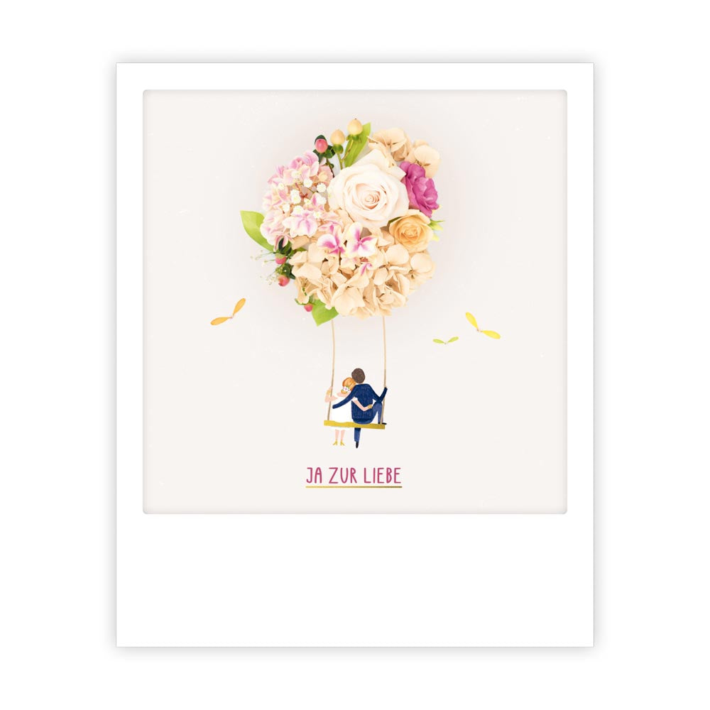 pickmotion-ja-zur-liebe-postkarte-im-sofortbild-stil image 1