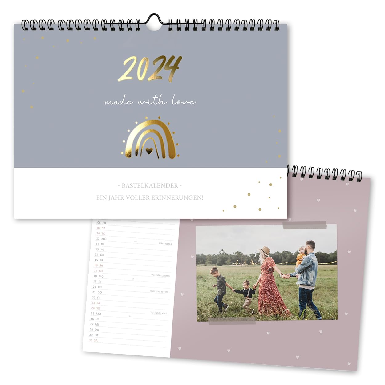gr-tz-verlag-bastelkalender-2024-blattgold-wandkalender-a4-querformat-zum-selbst image 1