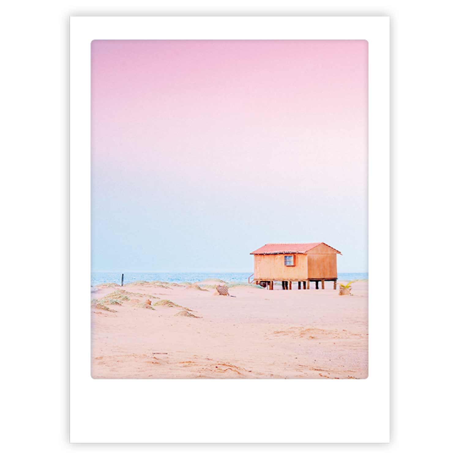 pickmotion-art-poster-beach-house-mit-echtglas-rahmen image 1