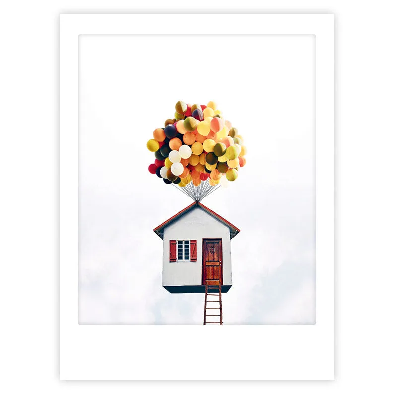 pickmotion-up-up-and-away-art-poster-mit-echtglas-rahmen image 1