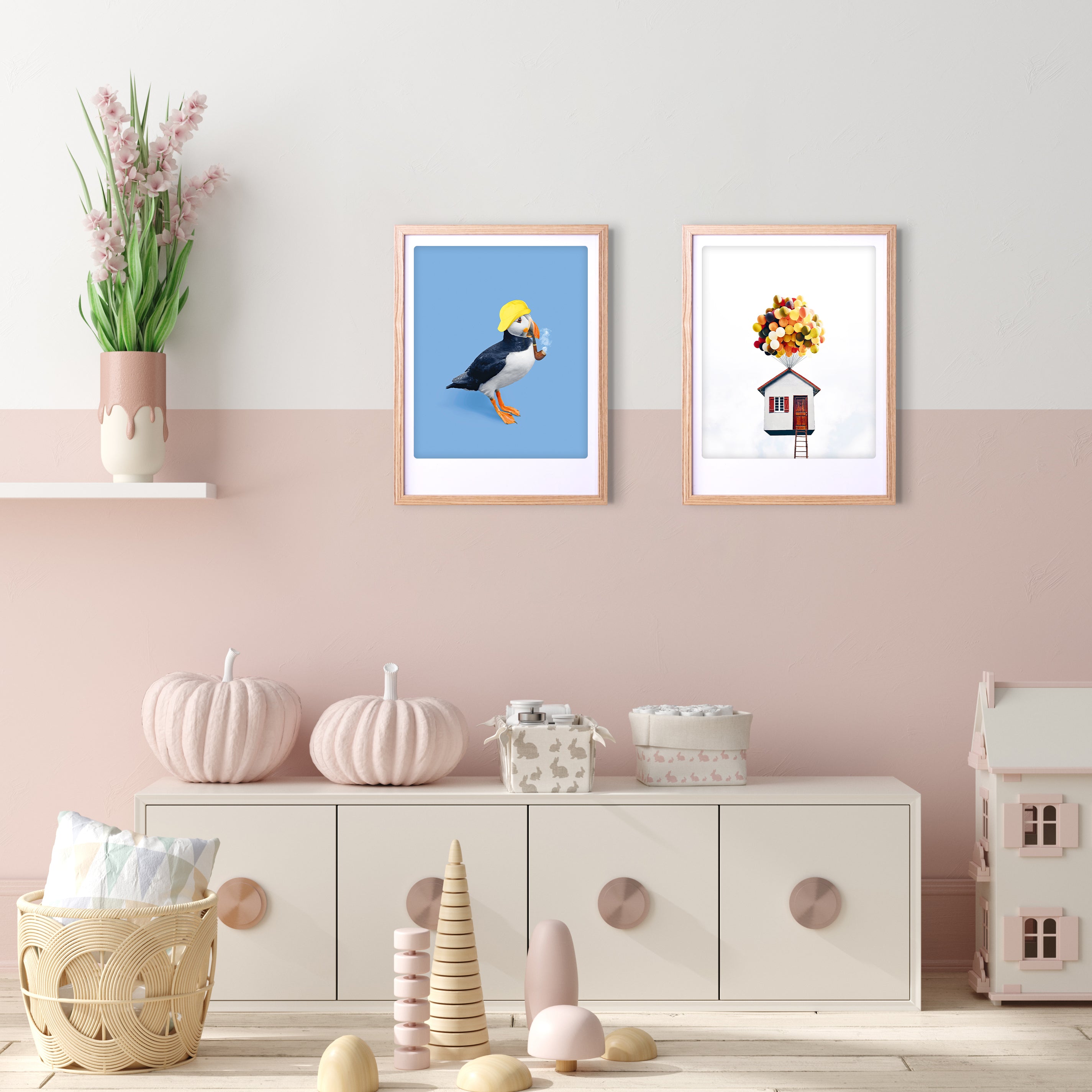 pickmotion-up-up-and-away-art-poster-mit-echtglas-rahmen image 2