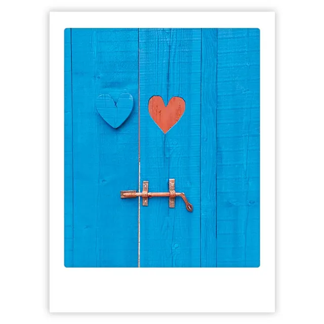 pickmotion-heart-on-door-art-poster-mit-echtglas-rahmen image 1