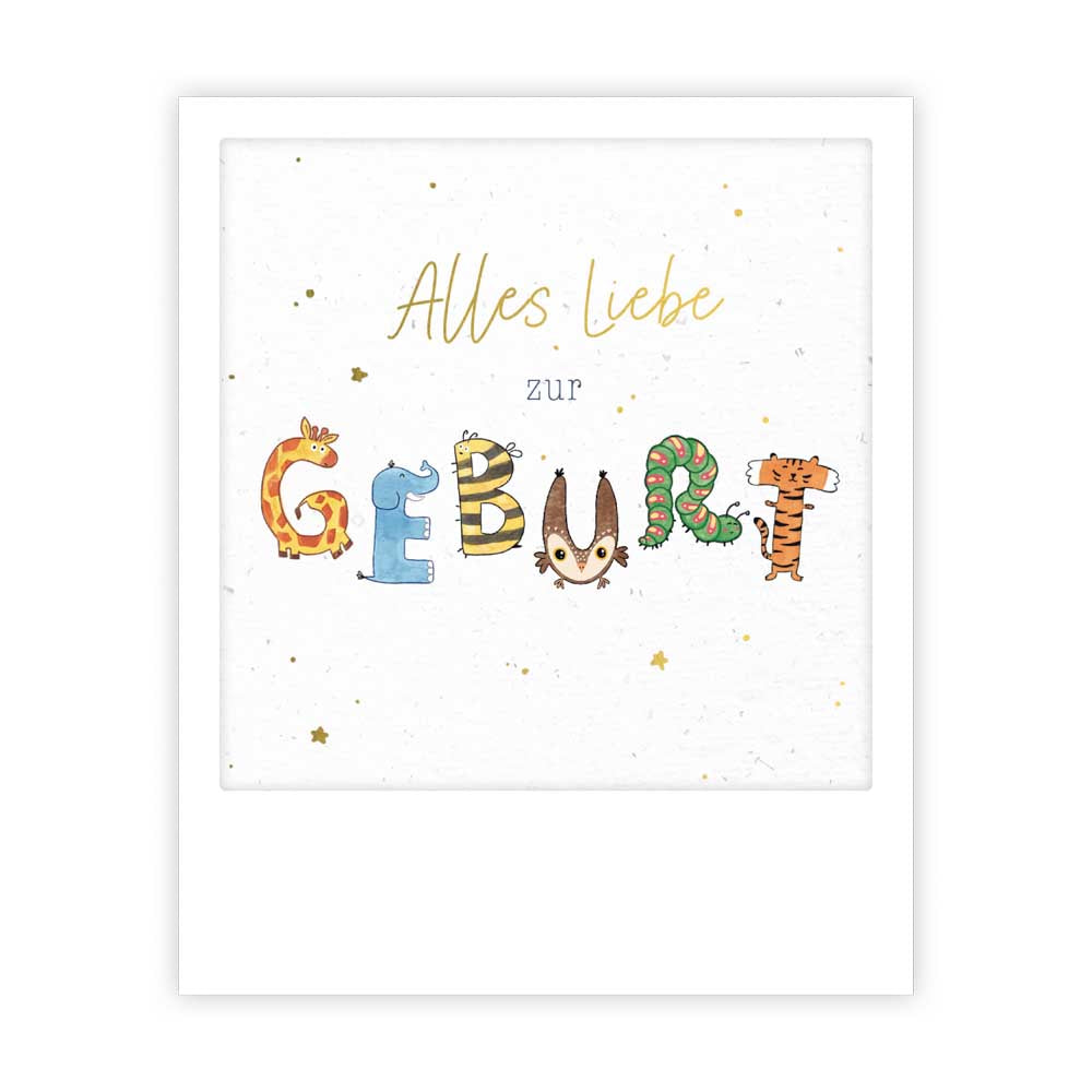 pickmotion-alles-liebe-zur-geburt-kleine-postkarte-geburtskarte image 1
