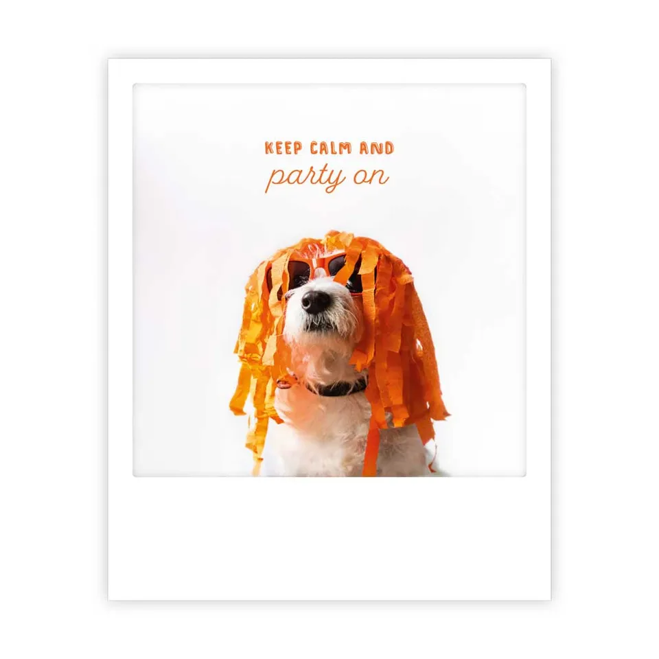 pickmotion-postkarte-keep-calm-and-party-on-sofortbild-stil image 1